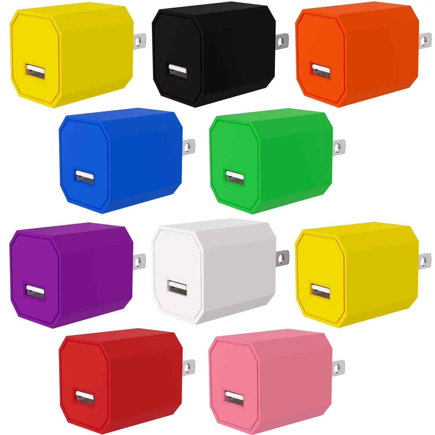 ACE Wall Charger 5V 1A(1000mA) Power Adapter Compatible with Smartphone,Cell Phone for Senior & Kids, 10 Pack