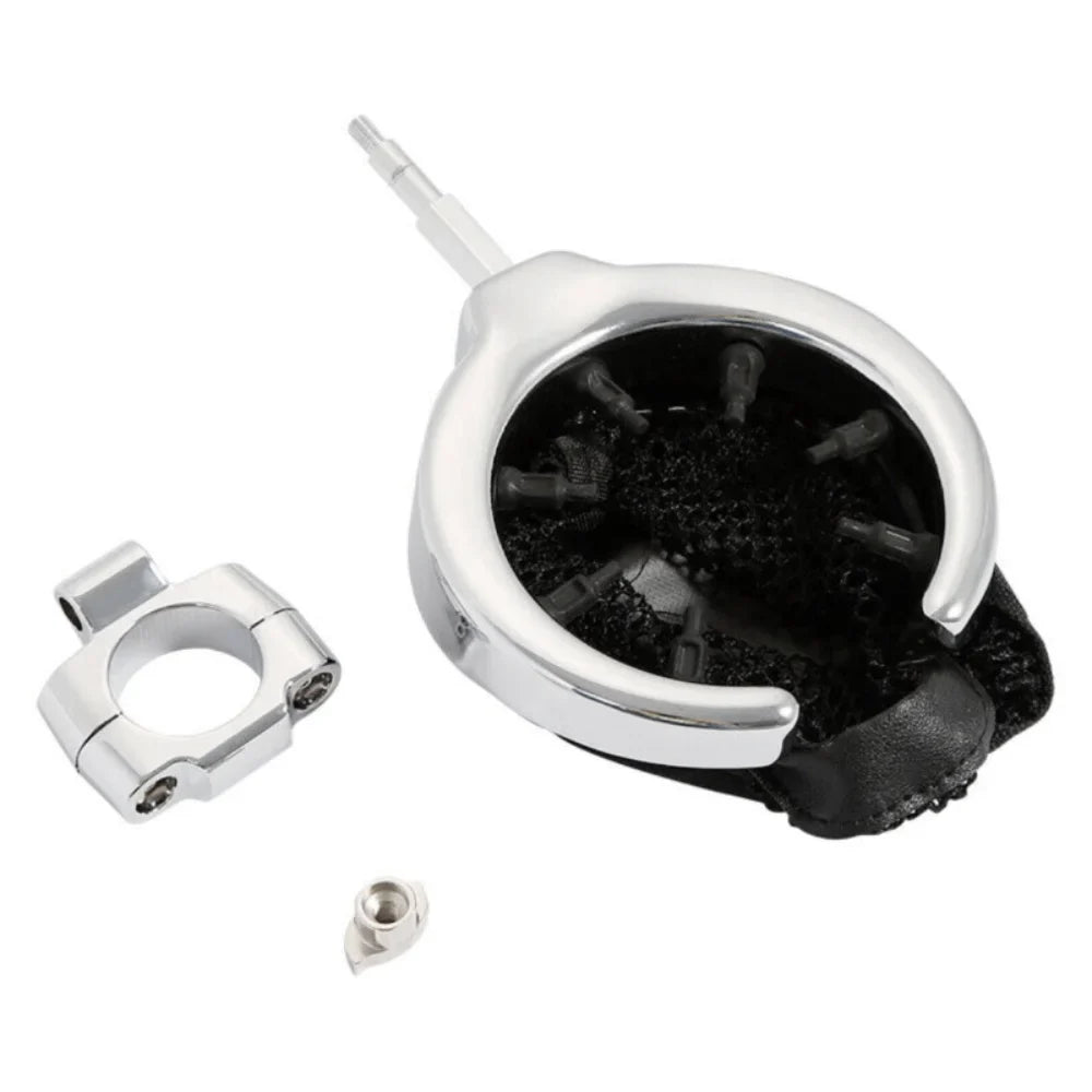 Teledu Universal Motorcycle Handlebar Cup Holder Metal Drink W/ Mesh Basket For Harley