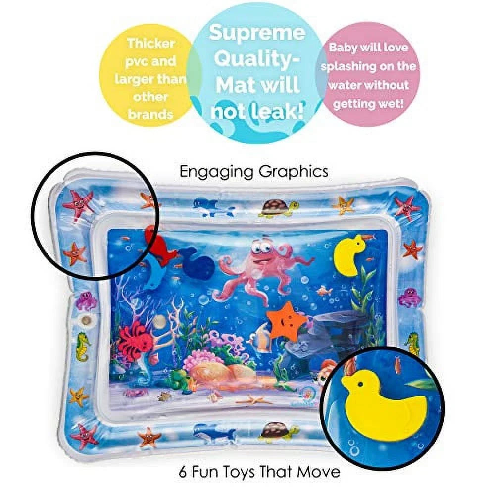 Splashin'kids Inflatable Tummy time Premium Fluid mat Infants and Toddlers is The Perfect Fun time Play Activity Center Your Baby's Stimulation Growth