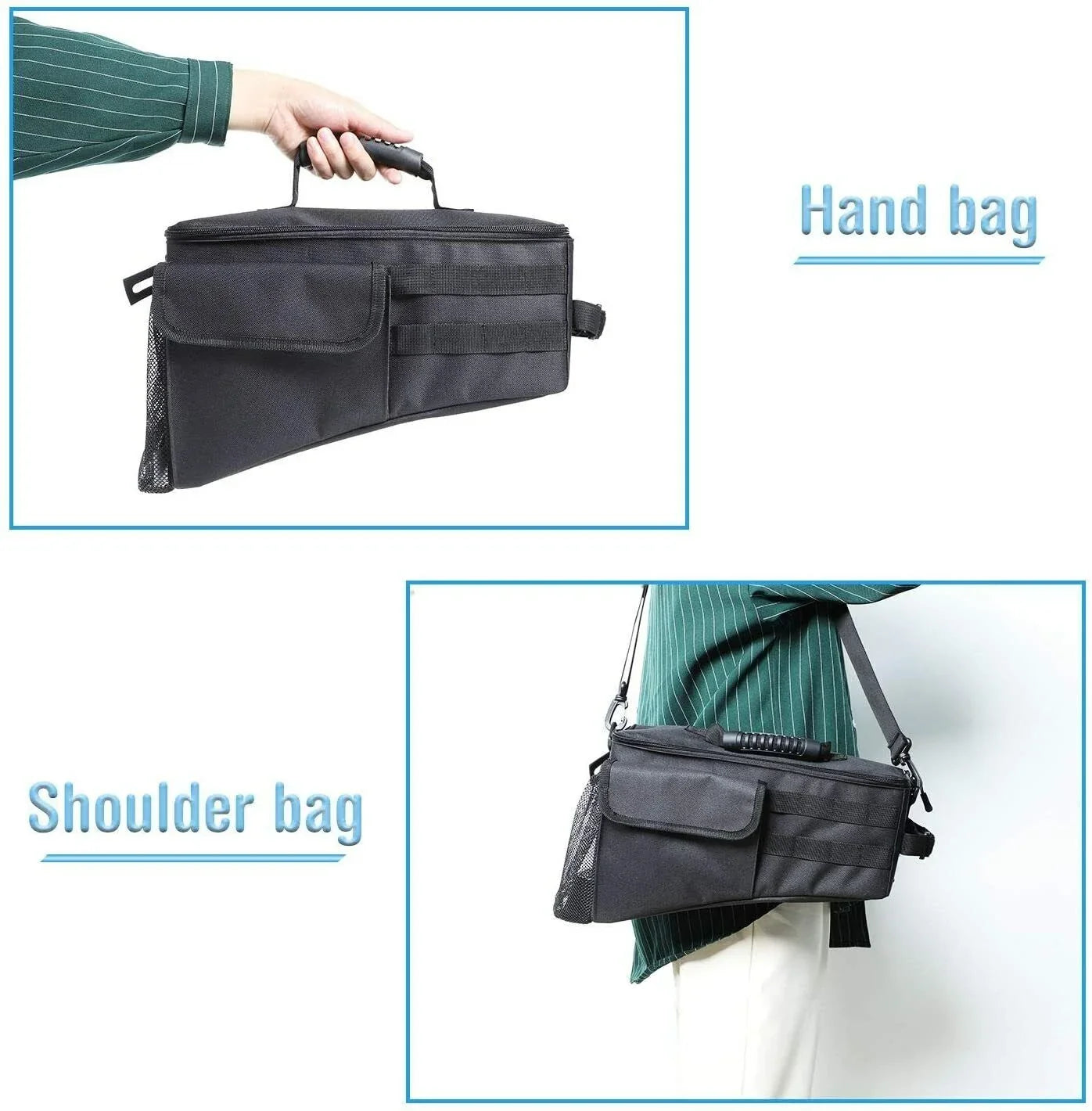 Teledu Rear Trunk Side Storage Bag Pockets Organizer Black