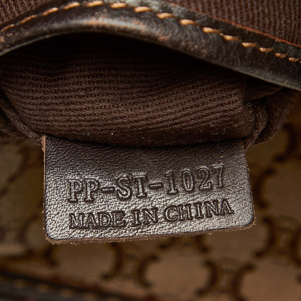 Pre-Owned Authenticated Celine Macadam Handbag Canvas Fabric Brown Top HandleBag Women (Good)