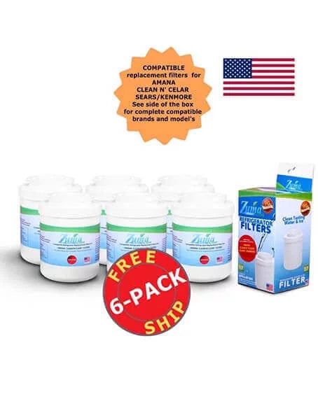 ZUMA Brand , Fluid and Ice Filter , Model # OPFA-RF300 , Compatible with Amana® 12527309 - 6 Pack - Made in U.S.A.