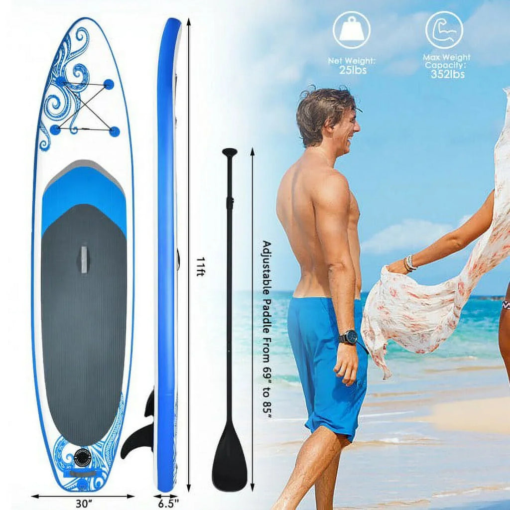 Enjoy Wonderful Liquid Sports 11-Feet Inflatable Adjustable Surfing Paddle Board