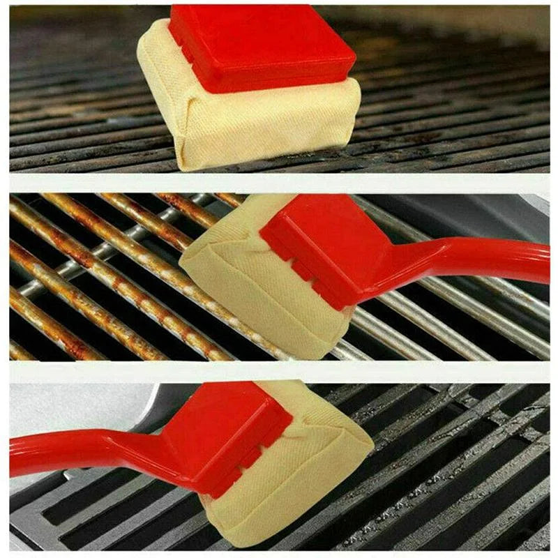 Grill Brush BBQ Cleaning Brush For Outdoor Kitchen Clean Tools Accessories BBQ Replaceable Scraper Cleaning Head Barbecue Cleaner Bristle Free Scraper