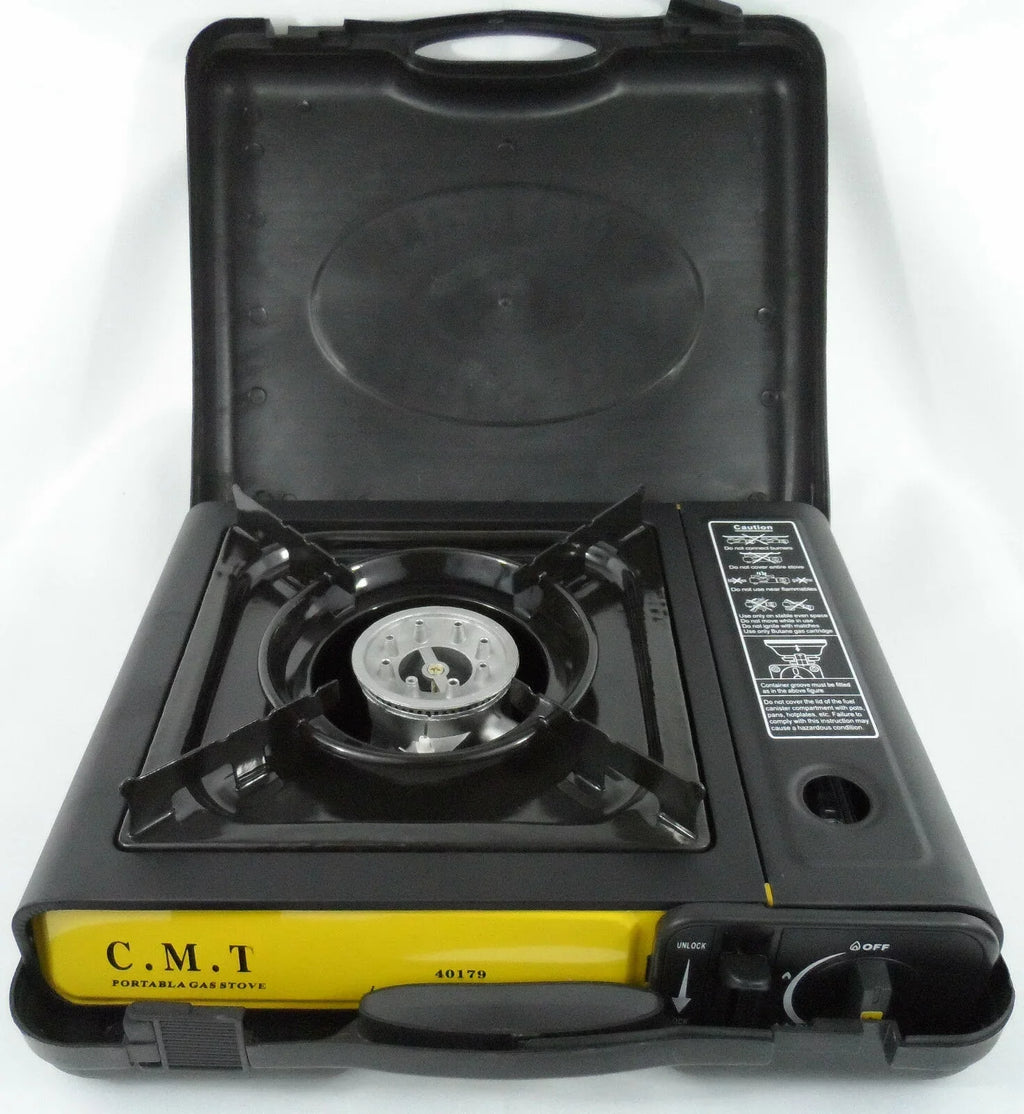 Portable Single Burner Gas Camping Stove w/ Hard Case Tabletop Stove