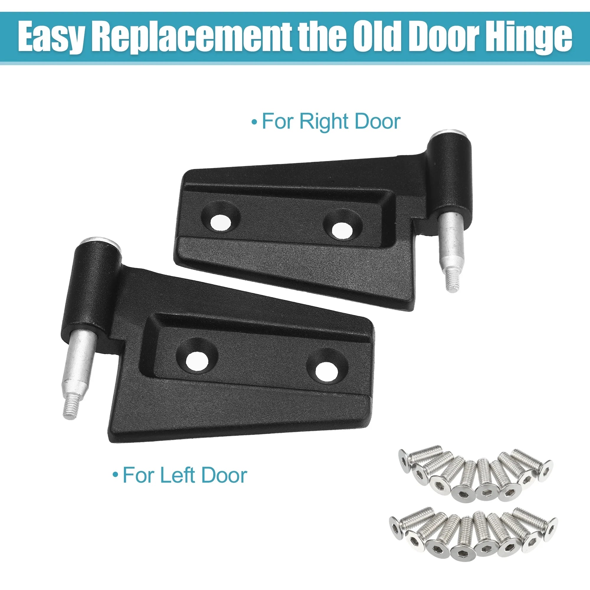 Unique Bargains 8pcs Door Hinge with Bolts for Jeep Wrangler JK 2007-2018 on Front Rear Left Right Upper Door