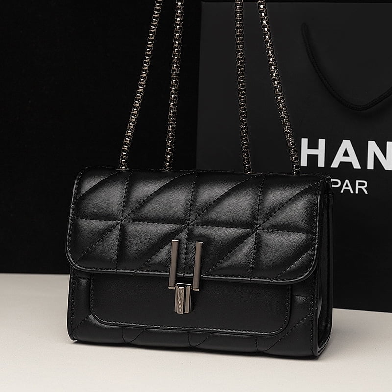 MICHROE Quilted Crossbody Women‘s Bag PU Leather Chic Lightweight Luxury Argyle Pattern Shoulder Purse With Chain Strap