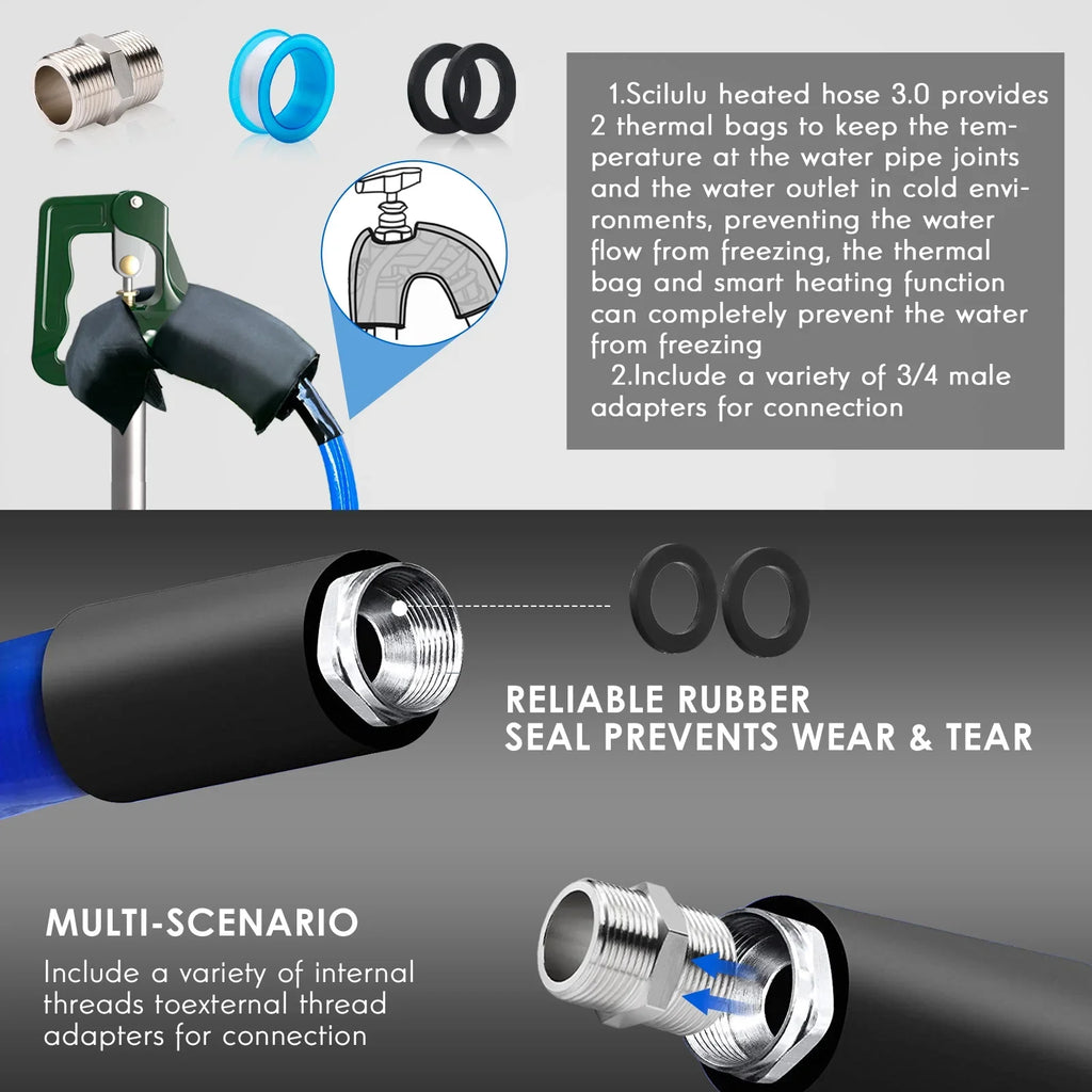 100FT Heated Liquid Hose for RV,-45 ,Antifreeze Drinking Garden Fluid Hose,Rv Accessories, Rv Liquid Hose,Rv