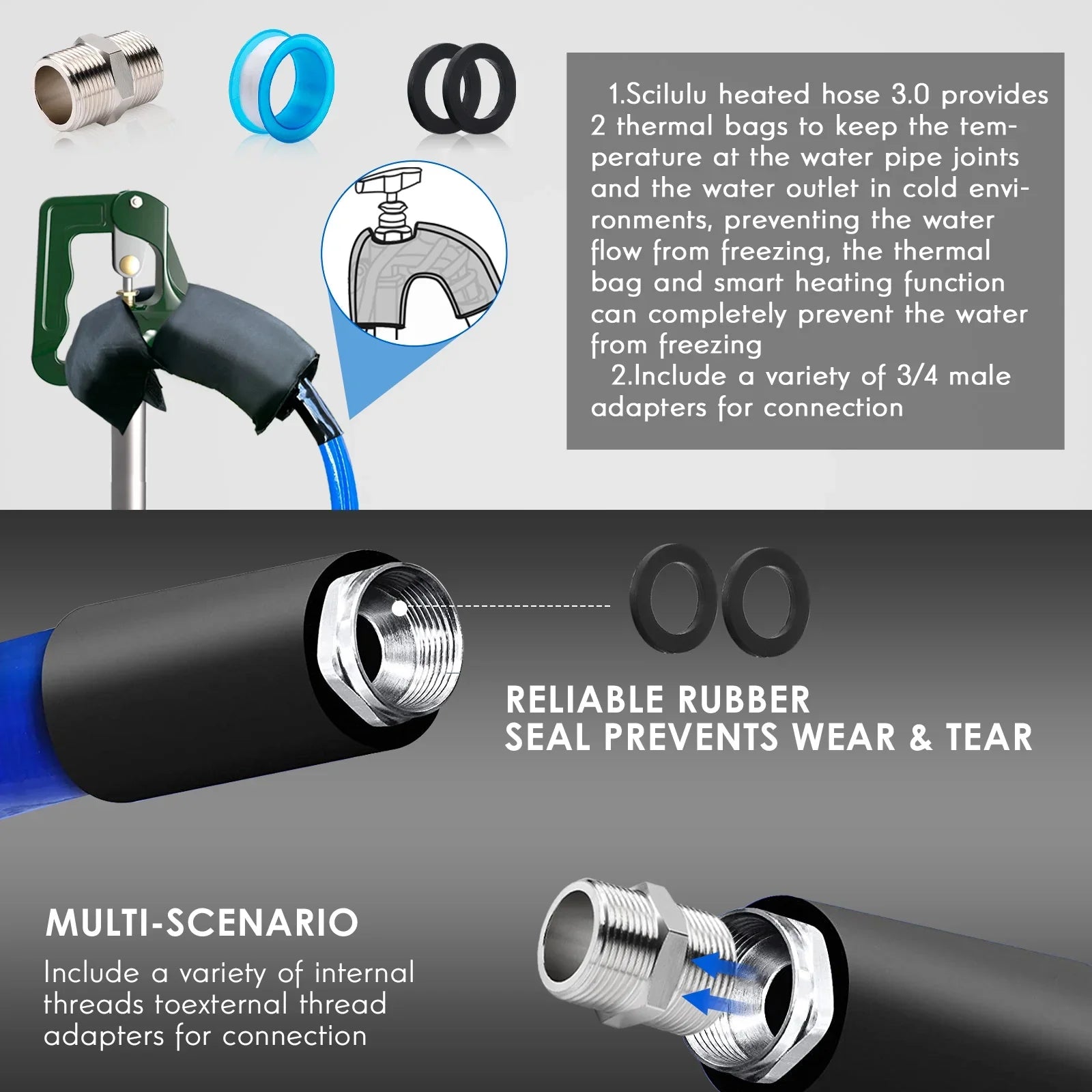 100FT Heated Liquid Hose for RV,-45 ,Antifreeze Drinking Garden Fluid Hose,Rv Accessories, Rv Liquid Hose,Rv