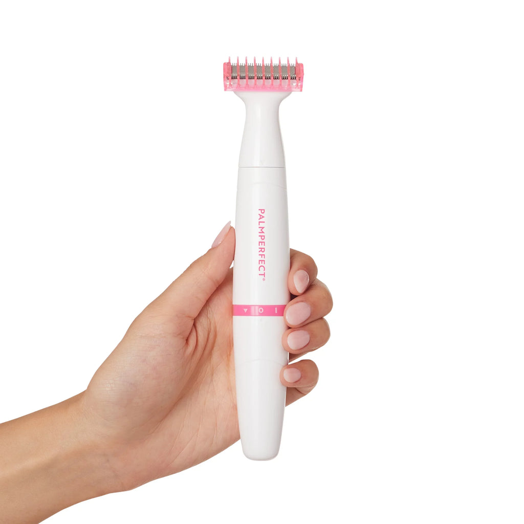 PALMPERFECT Total Grooming System, 3 Interchangeable Heads, Liquid Resistant, Female Electric Shaver