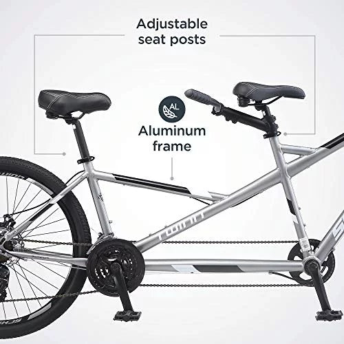 Schwinn twin tandem 20/ one size wheel bicycle, grey one frame size