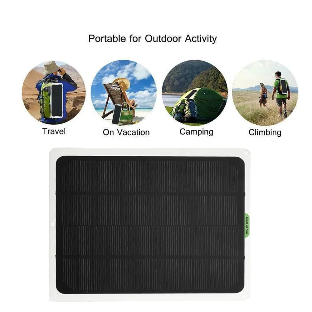 occkic 20W 12V/5V Monocrystalline Charging Flexible Solar Panels with Battery Clips for Cars RV Yachting Charger Outdoor Charger