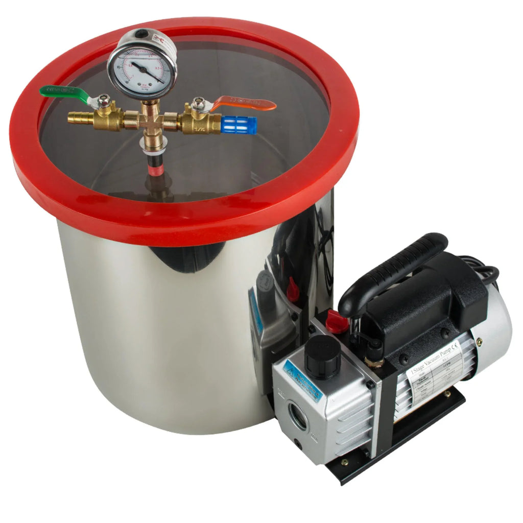 Effortlessly Remove Air Bubbles with our Stainless Steel Silicone Machine and Powerful Vacuum Pump Kit