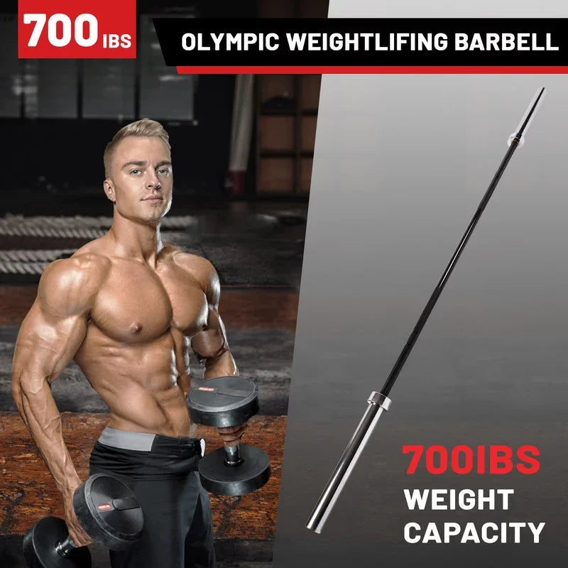 Olympic Bar Solid Chrome Barbell Weights Lifting Power Lifting Black Hard Chrome Barbells,700 POUND
