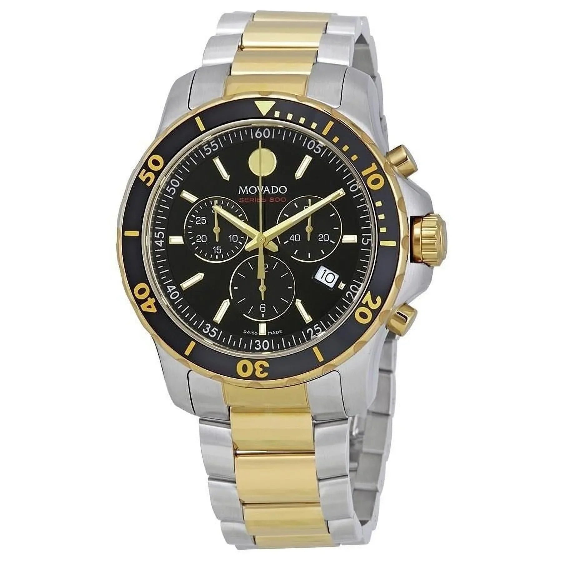 Movado Men's 2-Tone Chronograph Black Dial Watch - 2600146