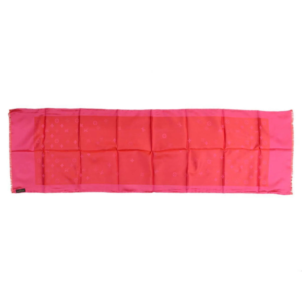 Pre-Owned LOUIS VUITTON/Louis Vuitton silk scarf monogram pink 100% (Good)