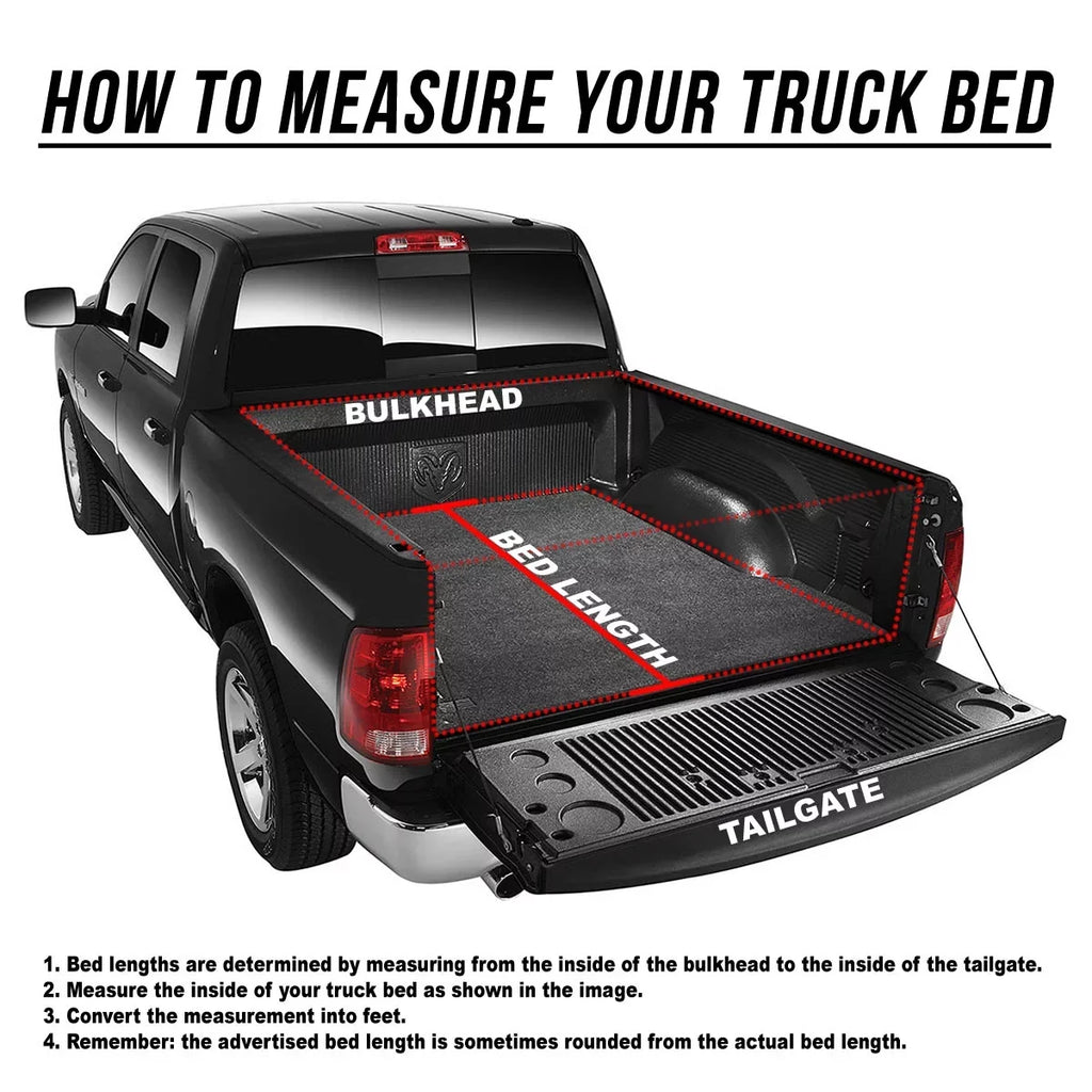 Auto Drive Soft Roll up Truck Bed Tonneau Cover Fits 05-21 Nissan Frontier 6ft 1in. Bed