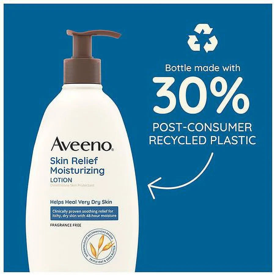 Aveeno Skin Relief Moisturizing Lotion for Very Dry Skin Fragrance-Free 33.0 fl oz Pack of 2