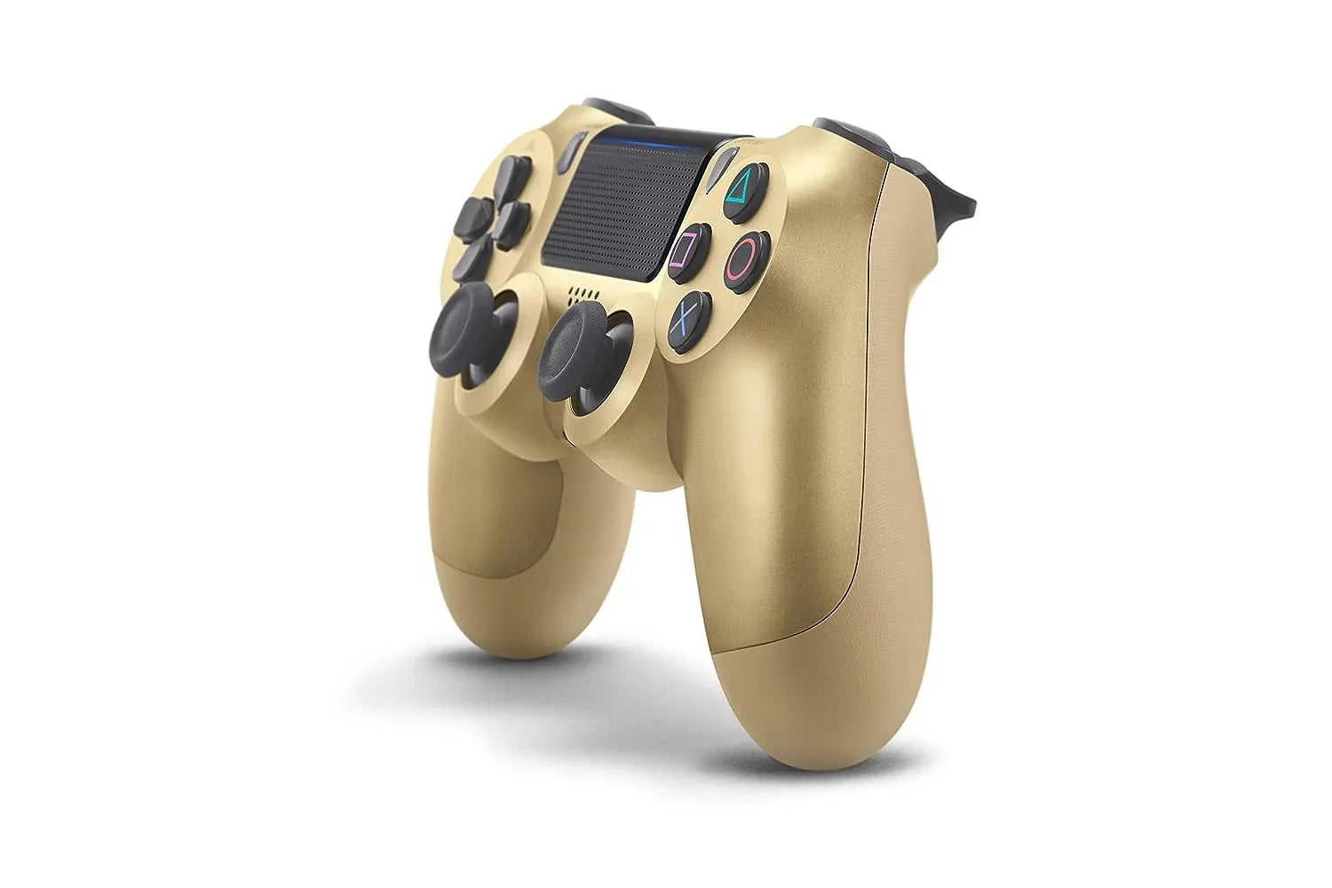 Pre-Owned Dual Shock Gold Gaming Controller For PS4 Console + Wired Earbuds BOLT AXTION Bundle (Refurbished: Like New)