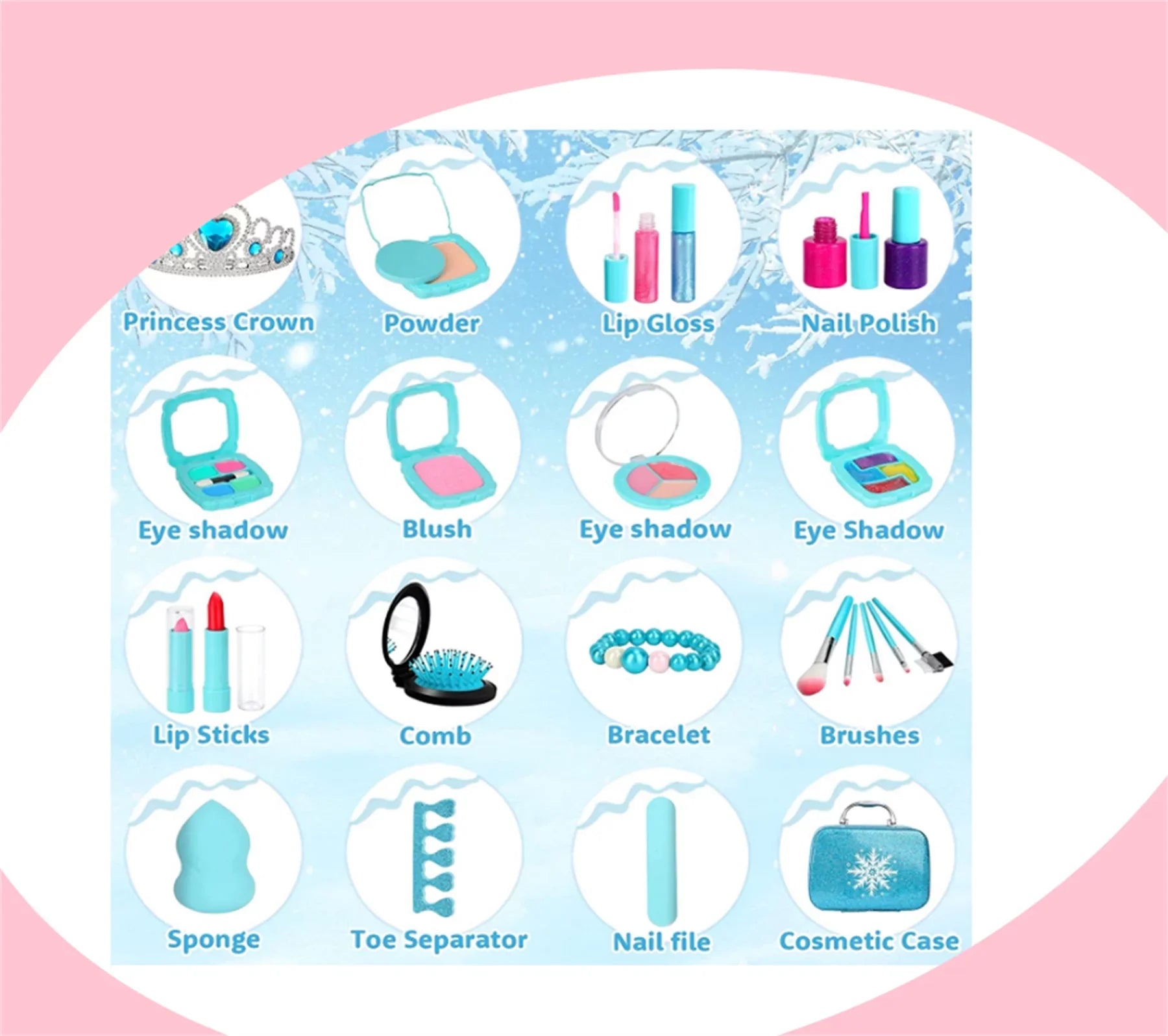 Kids Makeup Kit for Girl,Washable Real Frozen Make up kit