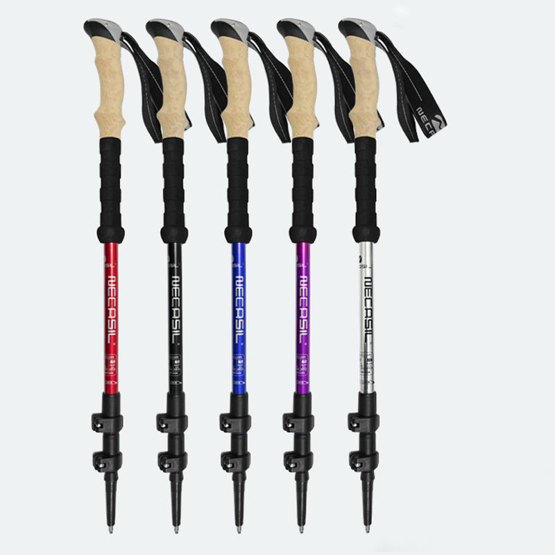 135cm aluminum outdoor hiking anti shock walking sticks telescopic trekking climbing poles ultralight walking canes