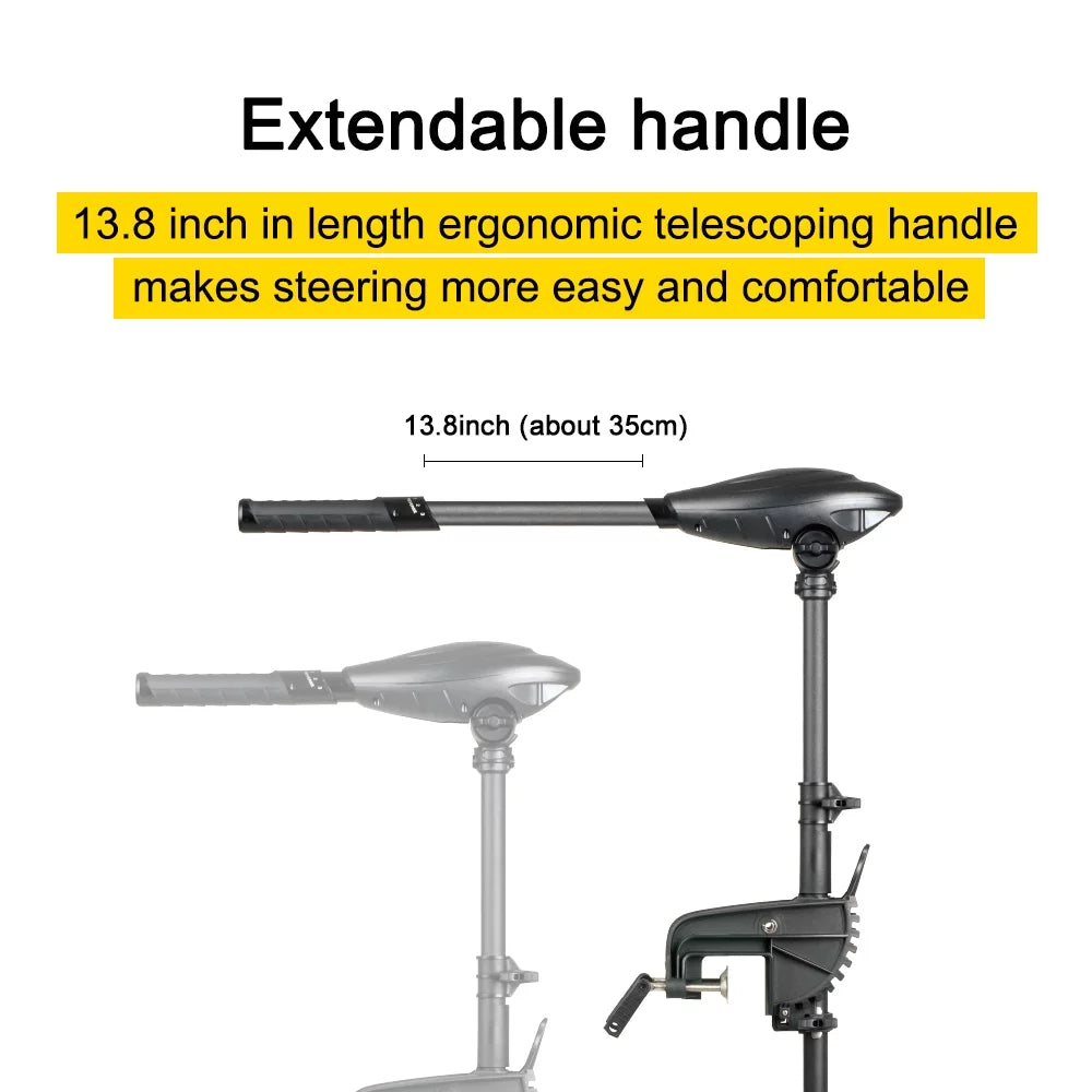 AQUOS Haswing Osapian Black 12V 55LBS 36inch Shaft Transom Mount Trolling Motor