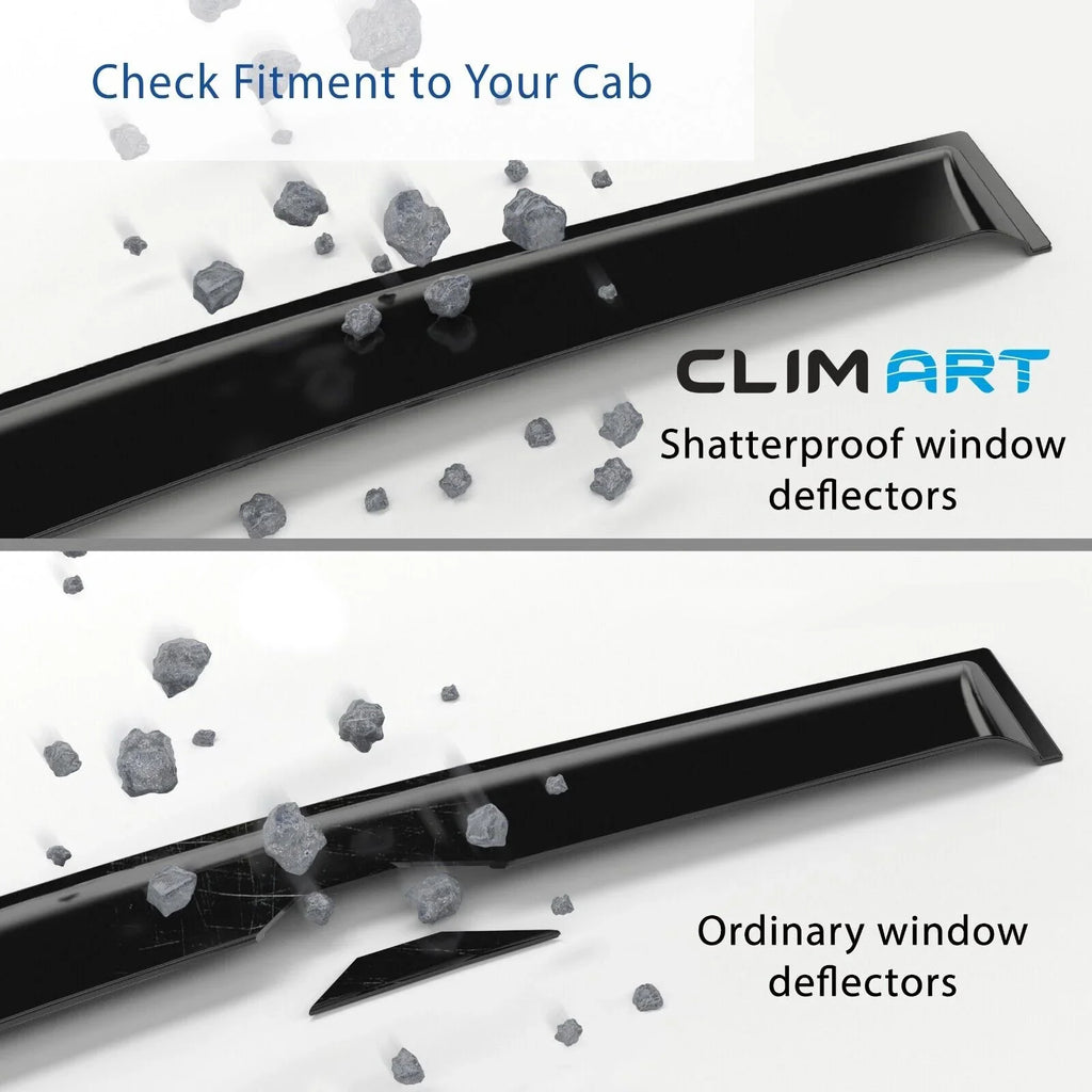 CLIM ART in-Channel Incredibly Sturdy Rain Guards Compatible with Ford Expedition 2018-2024, Original Window Deflectors, Vent Window Visors, Vent Deflector, 4 pcs. - 618291