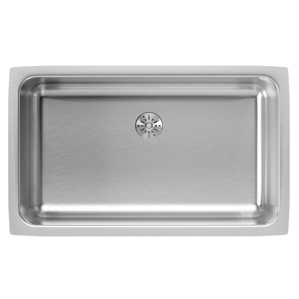Elkay SS 30.5x18.5x7.5 Single Under MT Sink+PD