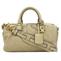 Pre-Owned Loewe 2way Gold Lame Anagram Leather LOEWE Boston Handbag Champagne Women's (Good)