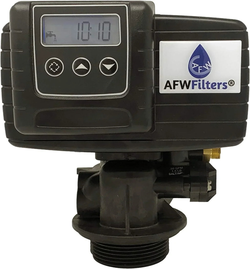 AFWFilters 2 cubic Foot 64k Whole Home Iron Pro Liquid Softener with Fine Mesh Resin, 3/4" Stainless Steel FNPT Connection, and Almond Tanks