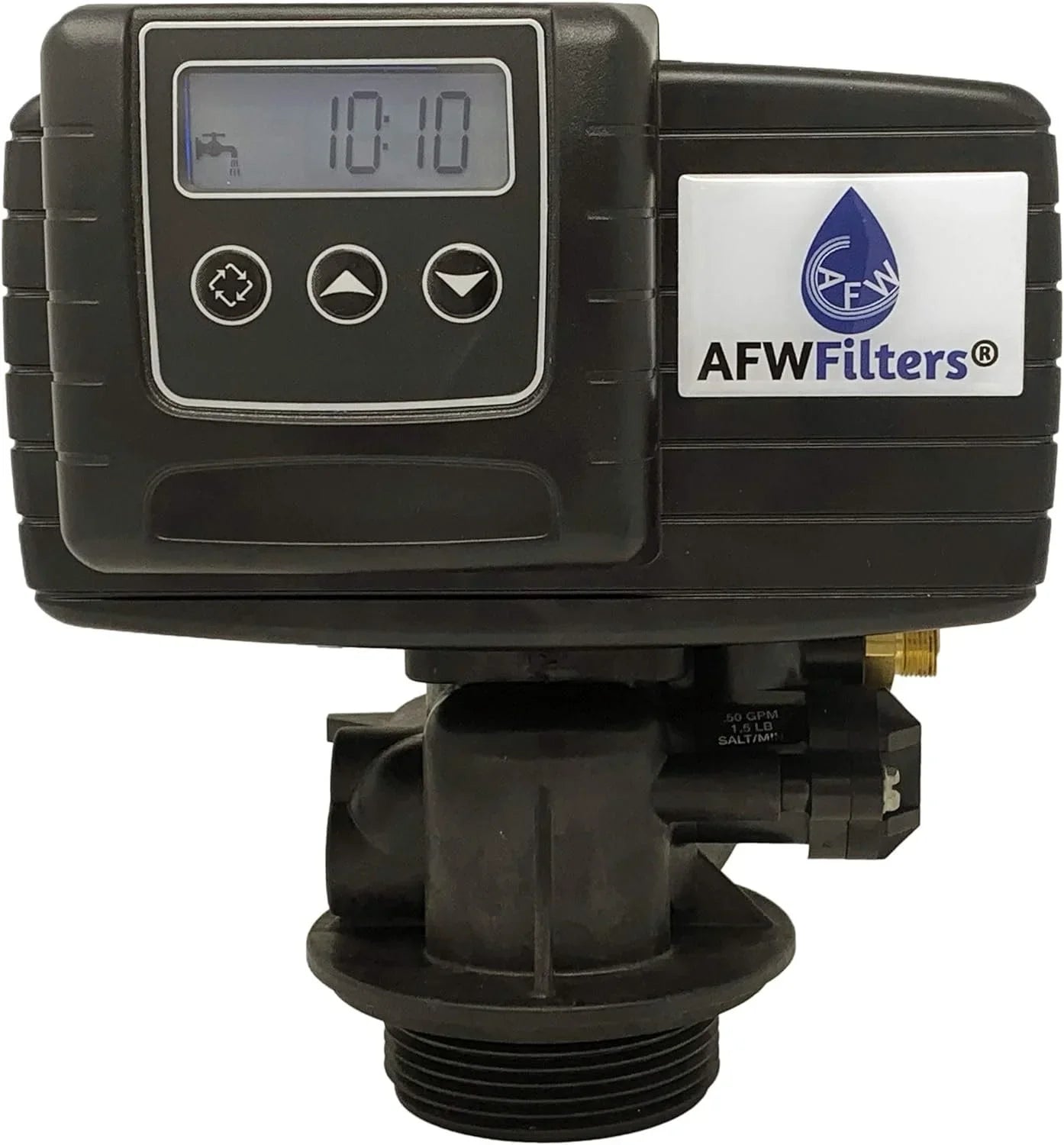AFWFilters 2 cubic Foot 64k Whole Home Iron Pro Liquid Softener with Fine Mesh Resin, 3/4" Stainless Steel FNPT Connection, and Almond Tanks