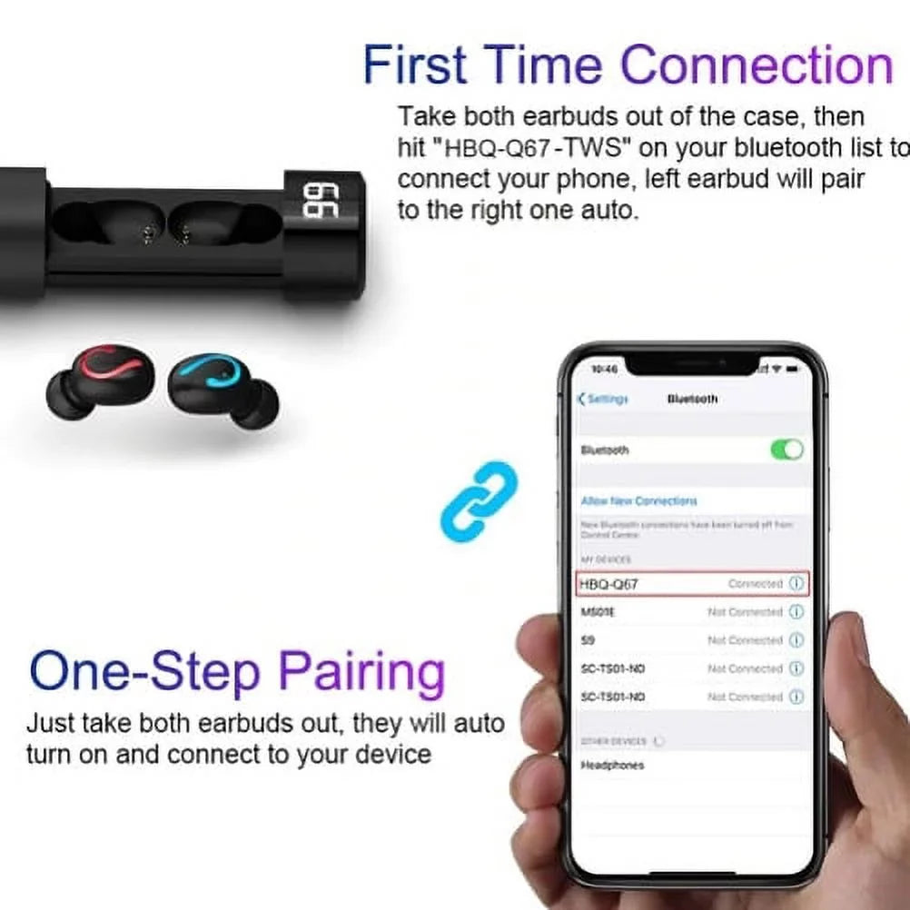Earbuds Wireless TWS Headphones Earphones True Wireless Stereo Headset R2R for Galaxy TabPRO 8.4 Tab 3 8.0 7.0 4 10.1 SM-T530 2 10.1, S5 Active, S10 5G On5 Note 9 8 5 NotePRO 12.2 4 3