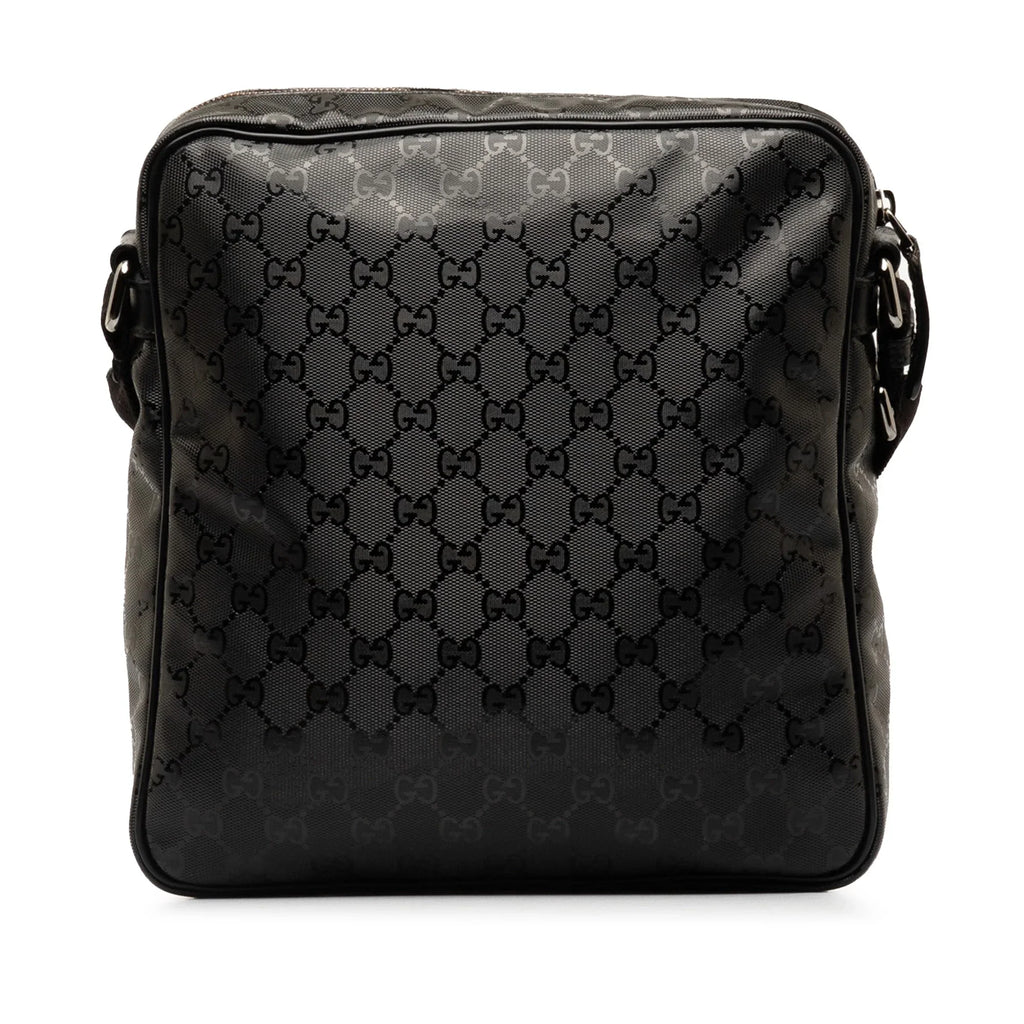 Pre-Owned Authenticated Gucci GG Imprime Crossbody Bag Coated Canvas Fabric Black Unisex (Good)