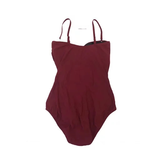 Gottex Women's Swimwear Lace-Up Moto Bandeau One-Piece Swimsuit Red 42, $128 NWT