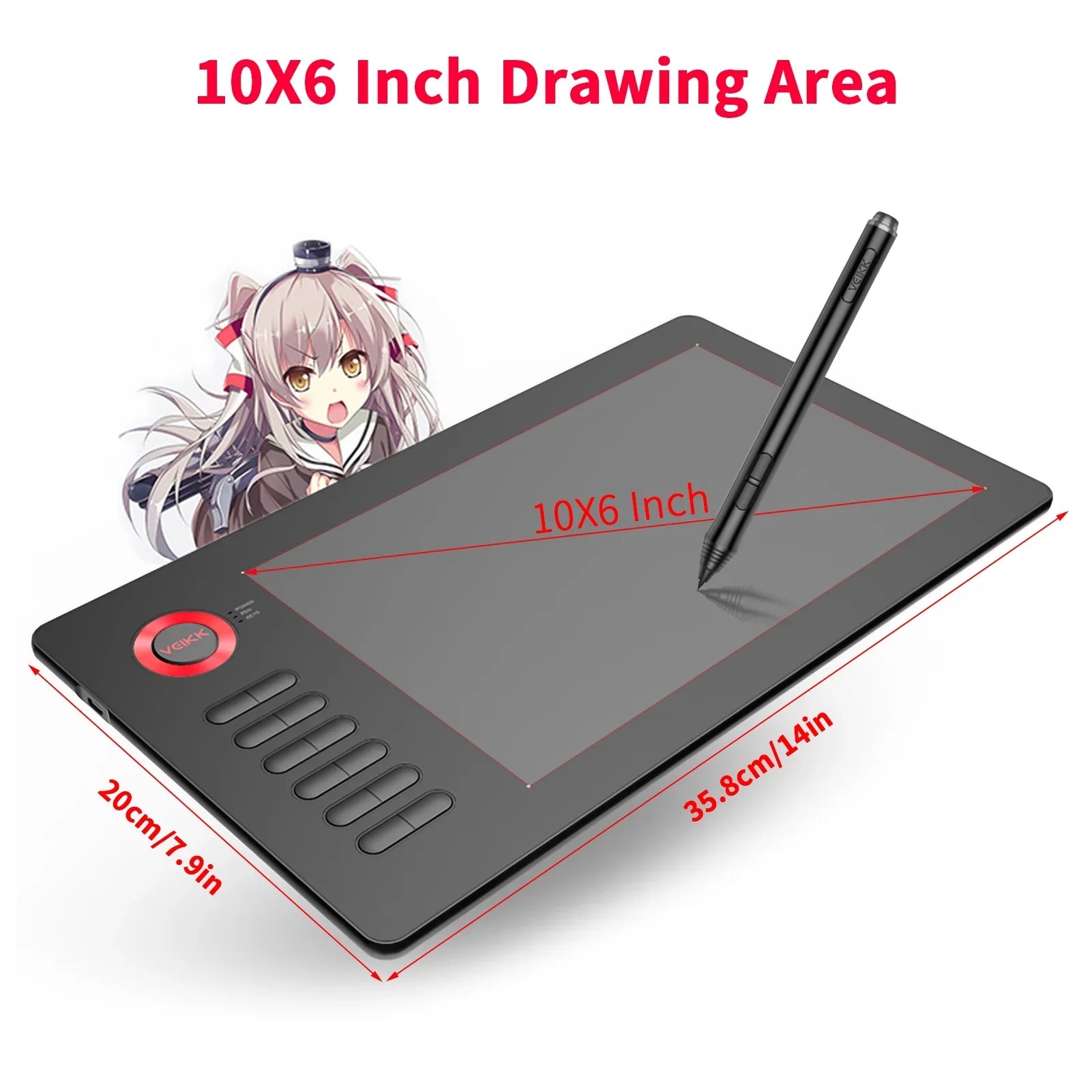 Tablet,A15 Tablet Battery-free Pen 8192 Sensitivity With Mobile pc Pc 5080lpi Resolution Tablet 8192 Sensitivity Battery-free Windows Android Pc 12 5080lpi Party Favors Party Props Women Men
