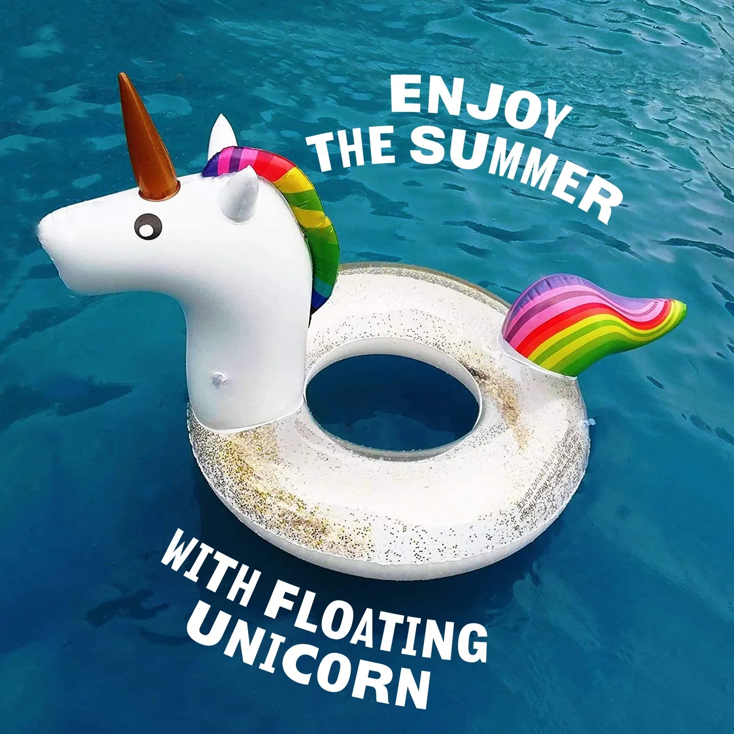 Pool Float Floatie Ride On with Fast Valves Large Rideable Blow Up Summer Beach Swimming Pool Party Lounge Raft Decorations Toys Kids Adults (48 inch)