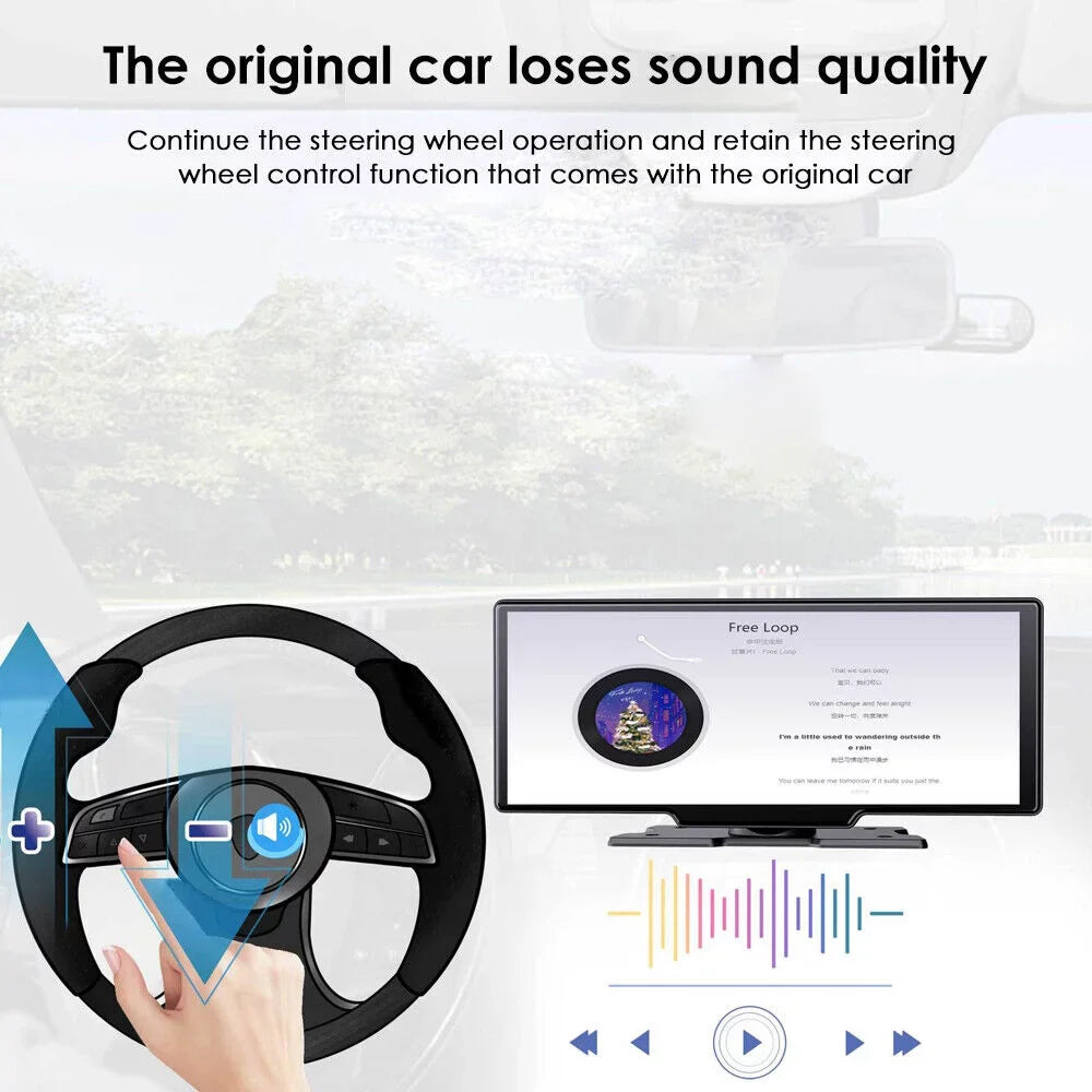 Paddsun 2K Wireless 10.26'' Touch Display Dual Channel Wifi Car DVR Dash Camera Android Auto ".
