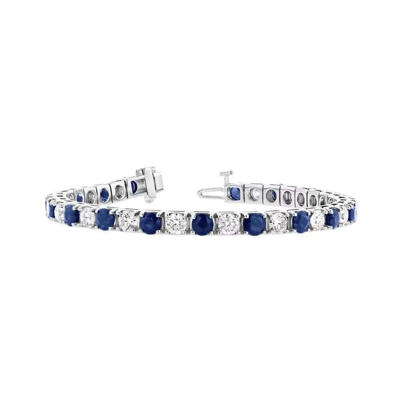 Louis Creations BB45SD-WG 6.25 CTW Diamond & Sapphire Diamond Bracelet, 14K White Gold