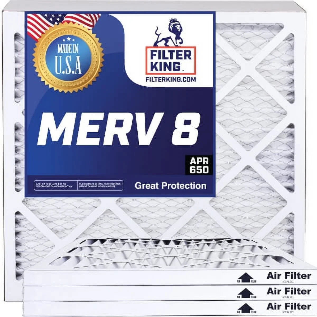 Filter King 12x51x1a Air Filter | 4-PACK | MERV 8 HVAC Pleated A/C Furnace Filters | MADE IN USA | Actual Size: 12 x 51 x .75"