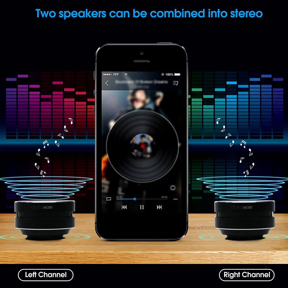 dura MOBI 1 Pack Wirelessly BT Speaker Bone Conduction Speakers Mini Portable Loud Stereo Sound Built-in Mic Sound Box Red
