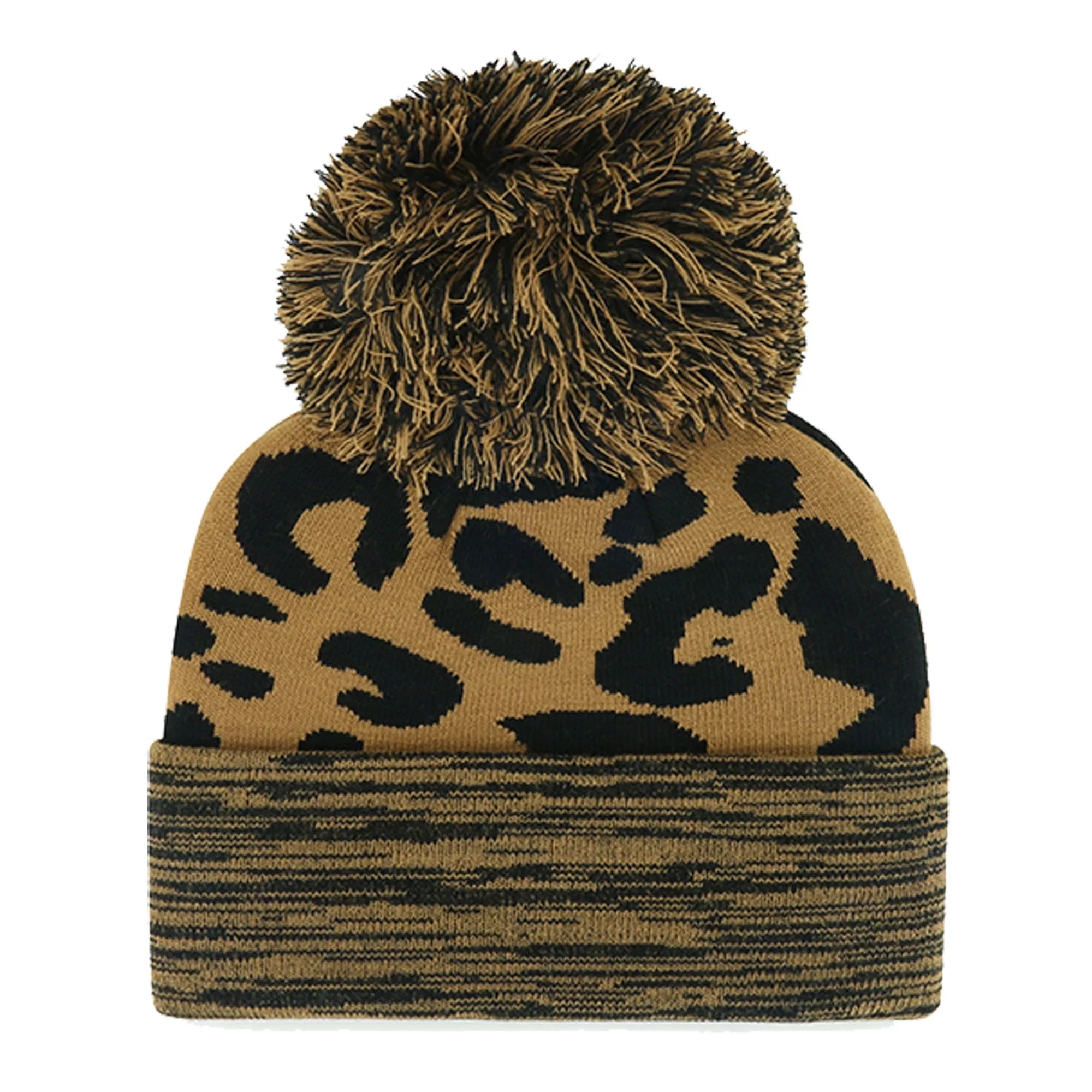 Women's '47 New York Mets Leopard Rosette Cuffed Knit Hat with Pom