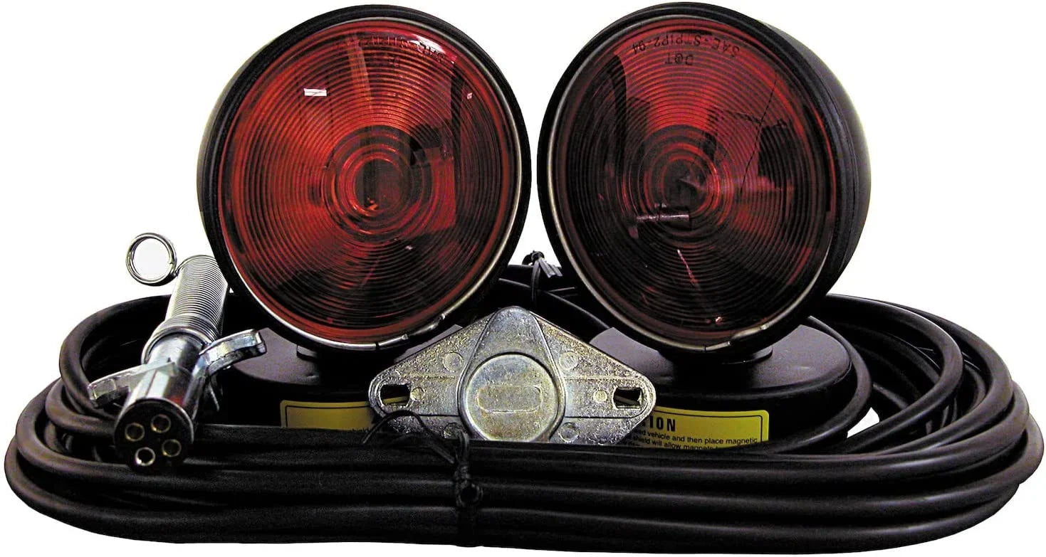 Custer Products CUPHDTL30B 30 ft. Cord 4 Round 70 Round Magnets HD Towing Stock Box Plug