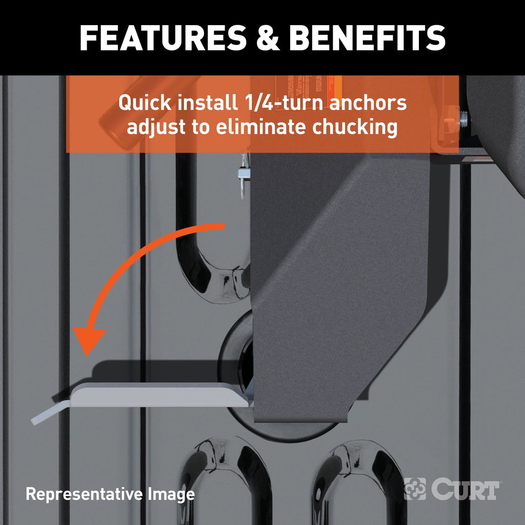CURT 16066 A25 5th Wheel Hitch, 25,000 lbs, Select Chevrolet Silverado, GMC Sierra 2500, 3500 HD, 8-Foot Bed Puck System