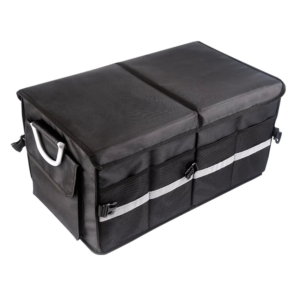 Walmart Car Trunk Storage Box with Reflective Strip 55L Convenient and Spacious Automotive Cargo Organizer for Your Car