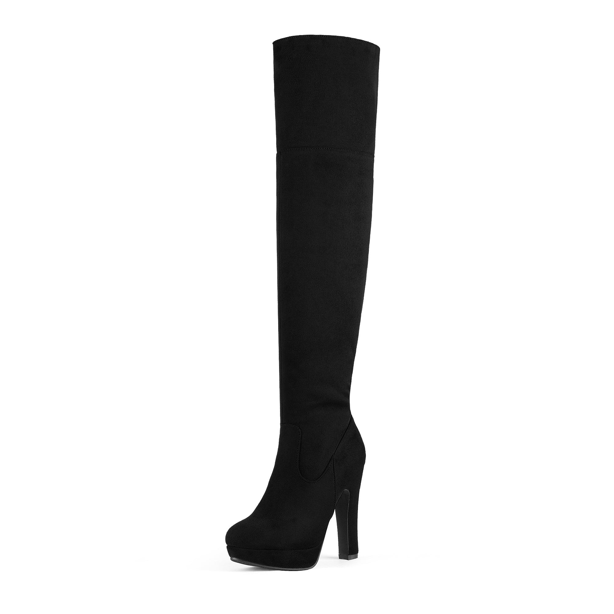 DREAM PAIRS Women's Fashion Thigh High Chunky Heel Platform Over The Knee Boots HIGHPLAT BLACK Size 7.5