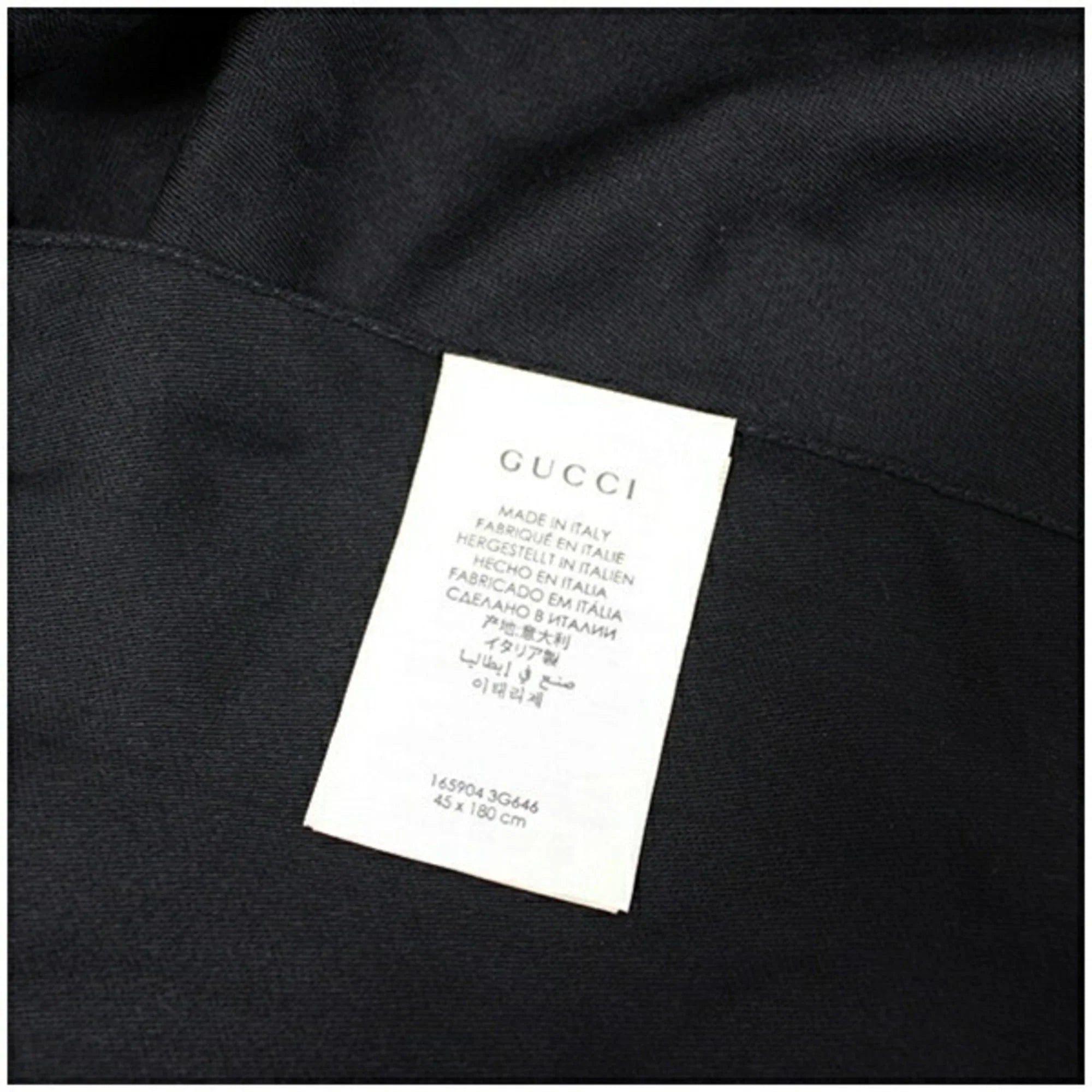 Pre-Owned Gucci Wool x Silk Stole Shawl Rectangular Black GG Pattern 165904 GUCCI Women's (Good)