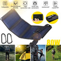 DFITO 80W Outdoor Foldable USB Solar Panel Power Bank for Camping Hiking