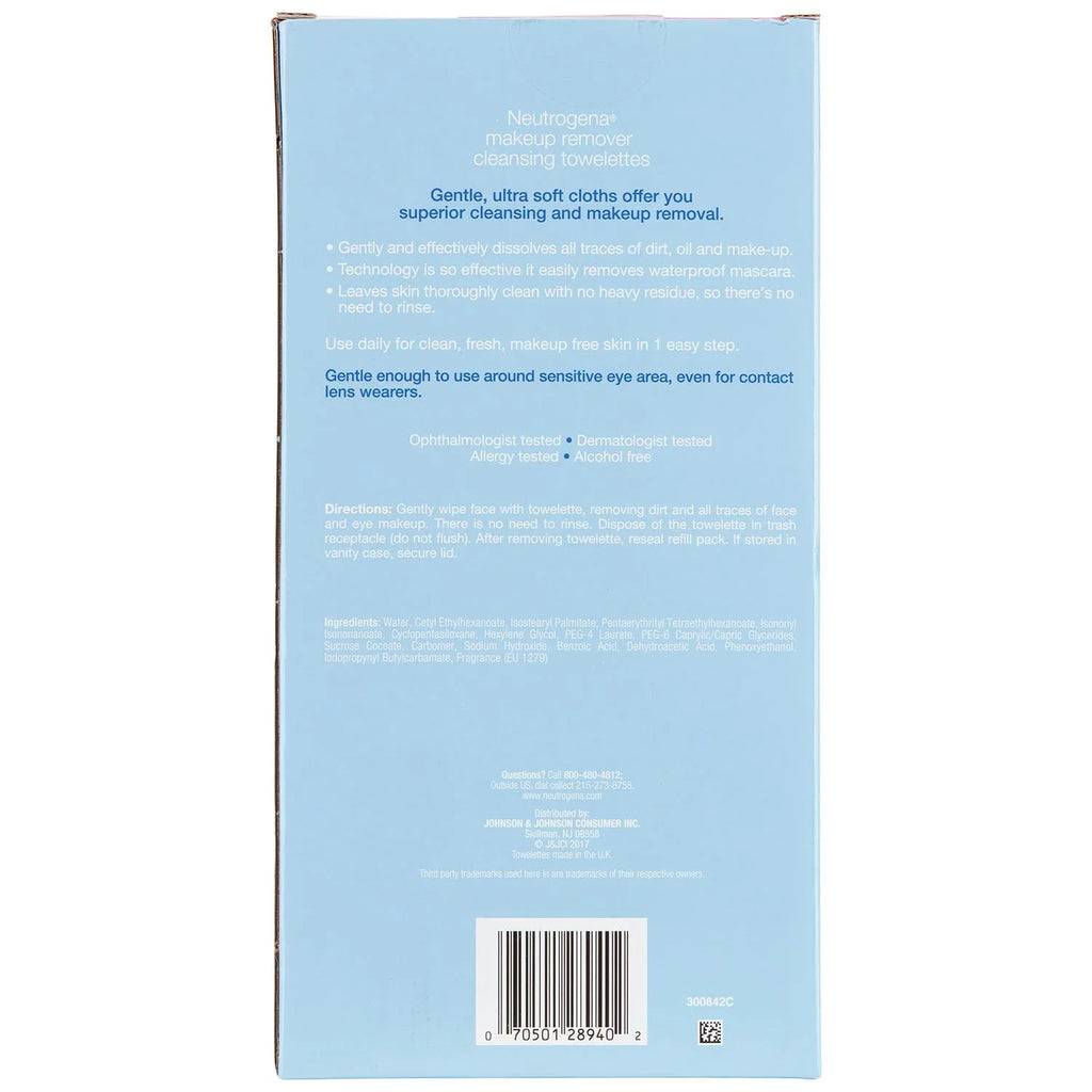 Neutrogena Makeup Remover Wipes Refills, 125 Ct