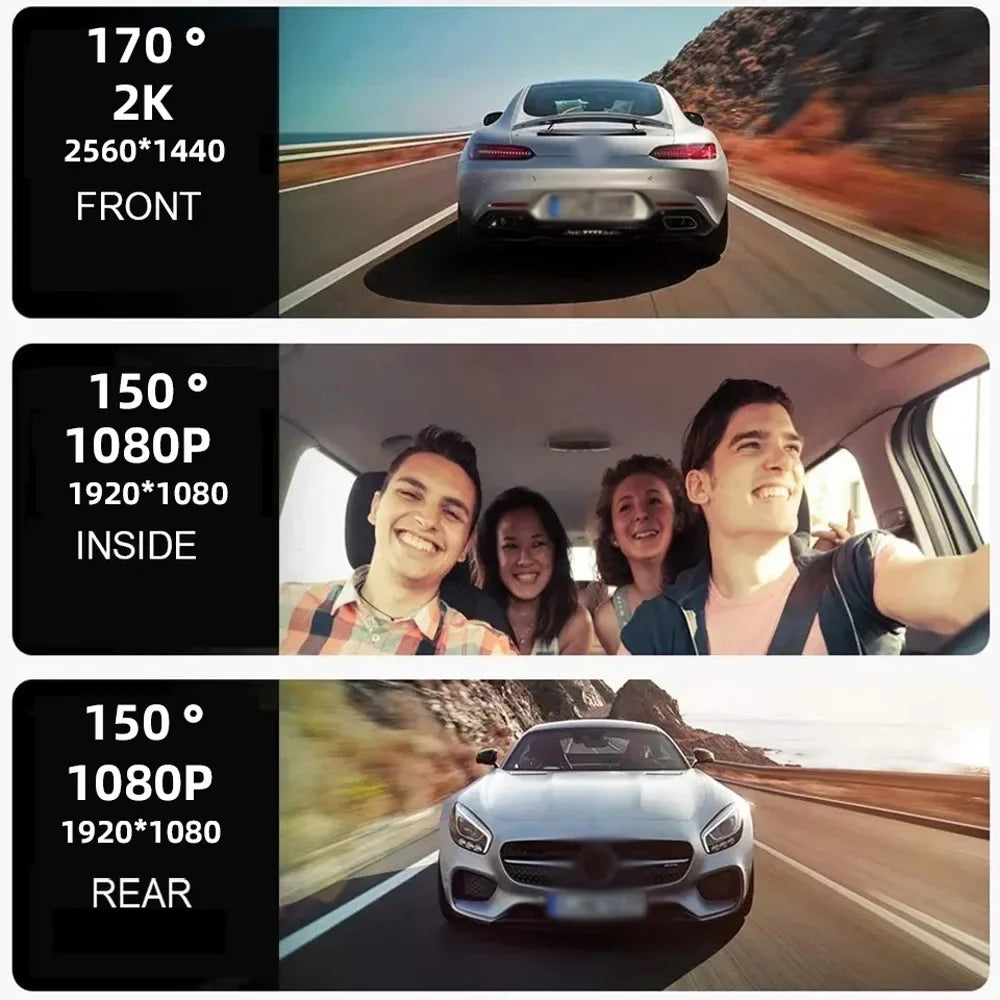Arealer Dashcam,Auto Safety Clear Car 3 Cameras Wide Car Rearview Wide Car Wide Auto Dashcam Car - 3 Cameras Car Video Car Camera Dash Cam Car Auto Video - Auto - Auto With Rearview Video Car Owsoo