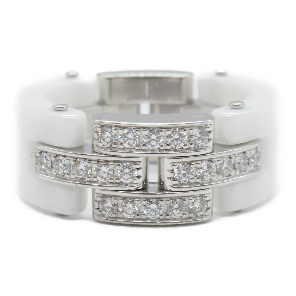 Pre-Owned CARTIER Mayon PANTHERE diamond ring Ring White Clear K18WG(WhiteGold) diamond White Clear (Good)